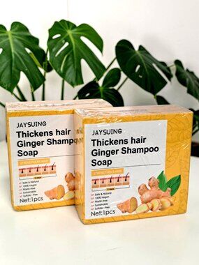 2-Pack Ginger Shampoo Bar Thickens Hair 3.5 oz per bar Jaysuing